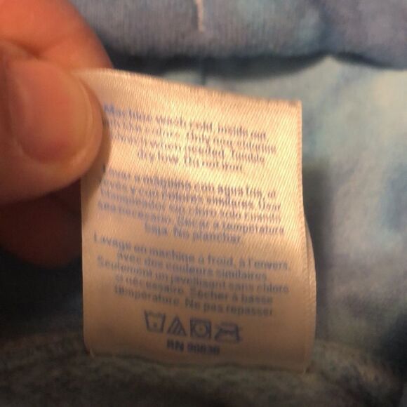 M Custom Tie Dye Blue White Cloud Pullover Sweatshirt Hoodie - Picture 11 of 13